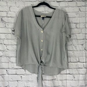 Universal Thread striped button down blouse